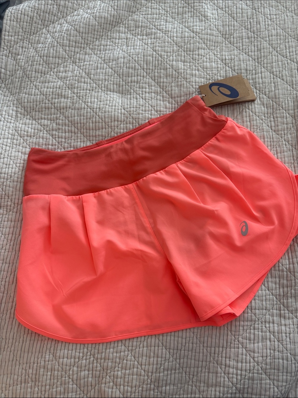NWT ASICS Coral Pink Women's Athletic Running Shorts with liner